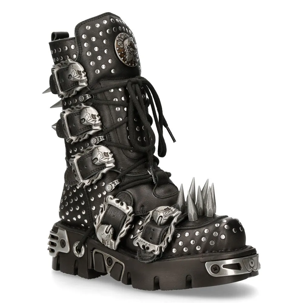 1535-S1 Punk High Boots With Metal Spikes