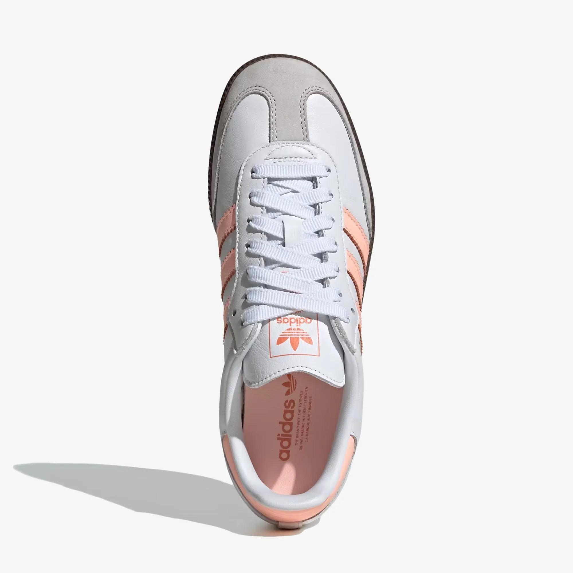 ADIDAS ORIGINALS | WMN'S SAMBA OG { CLOUD WHITE/CLEAR ORANGE/SEMI CORAL