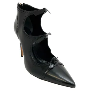 Alexandre Birman Black Leather Louise Oxford Pumps