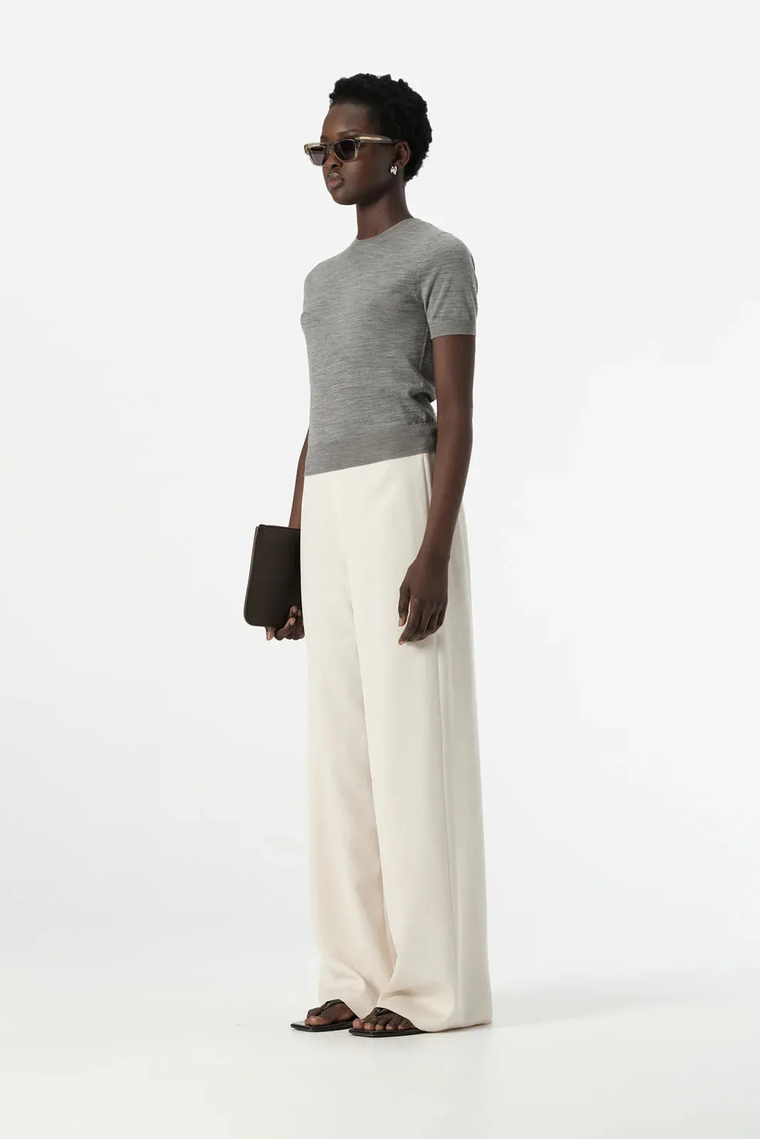 ASH KNIT TEE | Grey Marle