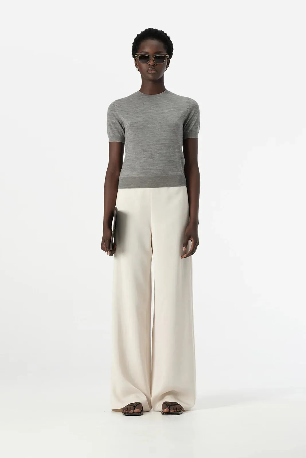 ASH KNIT TEE | Grey Marle