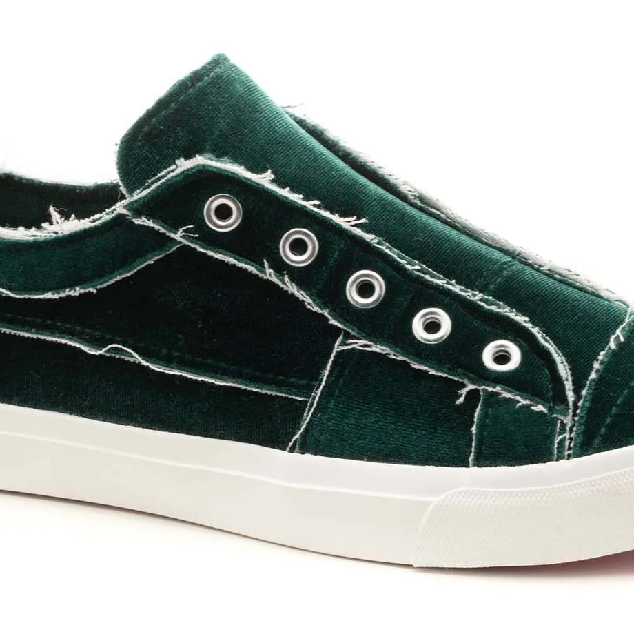 Babalu Casual Slip-on Green Velvet Sneakers