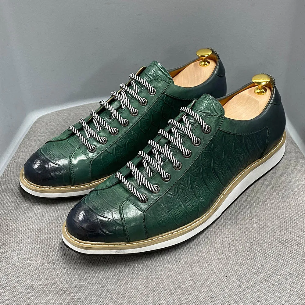 Black leather platform casual shoes fashion business leather shoes