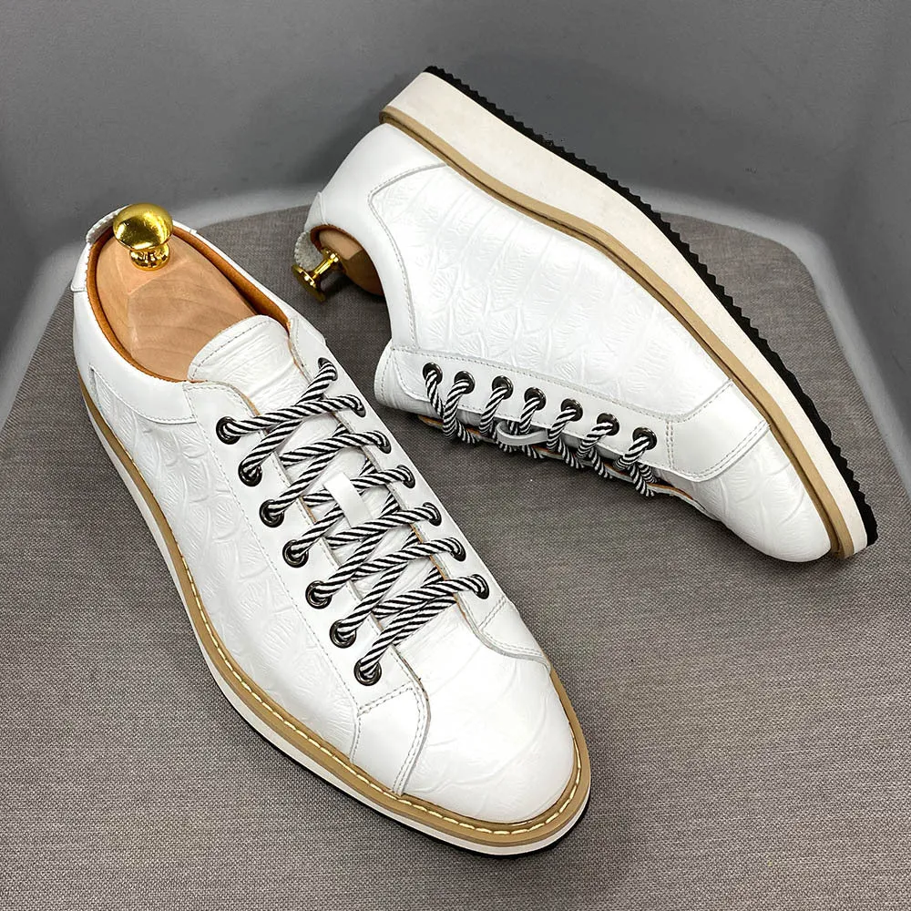 Black leather platform casual shoes fashion business leather shoes