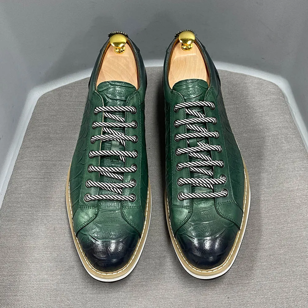 Black leather platform casual shoes fashion business leather shoes