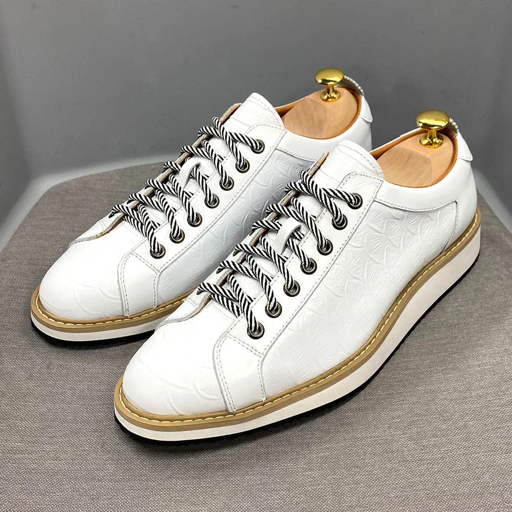 Black leather platform casual shoes fashion business leather shoes
