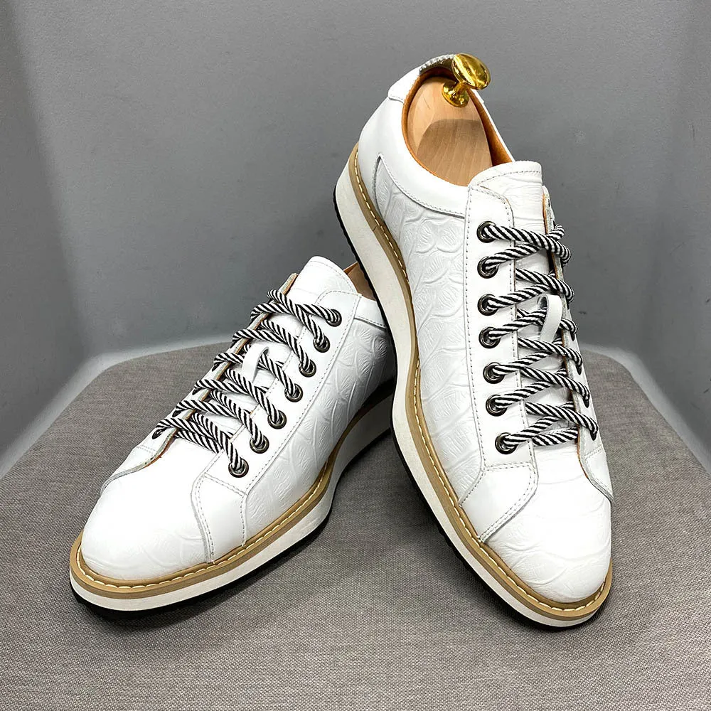Black leather platform casual shoes fashion business leather shoes