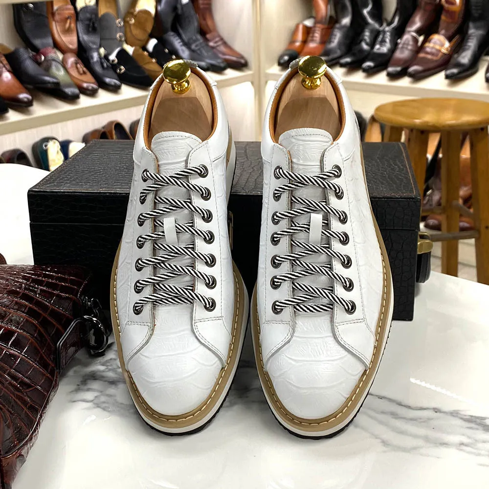 Black leather platform casual shoes fashion business leather shoes