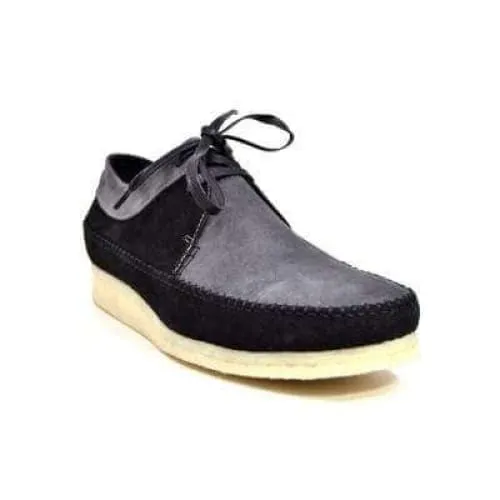 British Walkers Somerset Weaver Low Top Style Men's Black and Gray Suede Crepe Sole