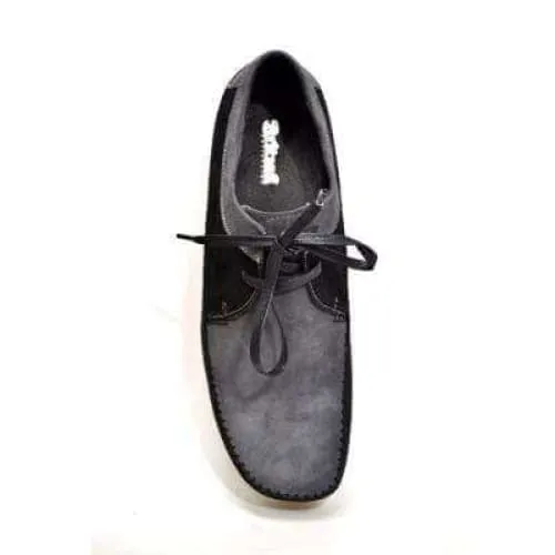 British Walkers Somerset Weaver Low Top Style Men's Black and Gray Suede Crepe Sole