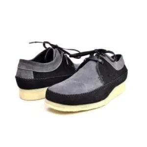 British Walkers Somerset Weaver Low Top Style Men's Black and Gray Suede Crepe Sole