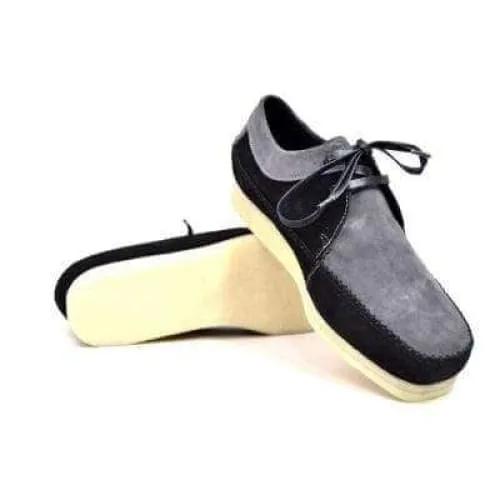 British Walkers Somerset Weaver Low Top Style Men's Black and Gray Suede Crepe Sole