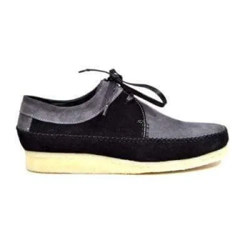 British Walkers Somerset Weaver Low Top Style Men's Black and Gray Suede Crepe Sole