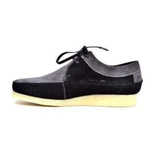 British Walkers Somerset Weaver Low Top Style Men's Black and Gray Suede Crepe Sole