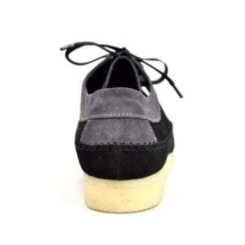 British Walkers Somerset Weaver Low Top Style Men's Black and Gray Suede Crepe Sole