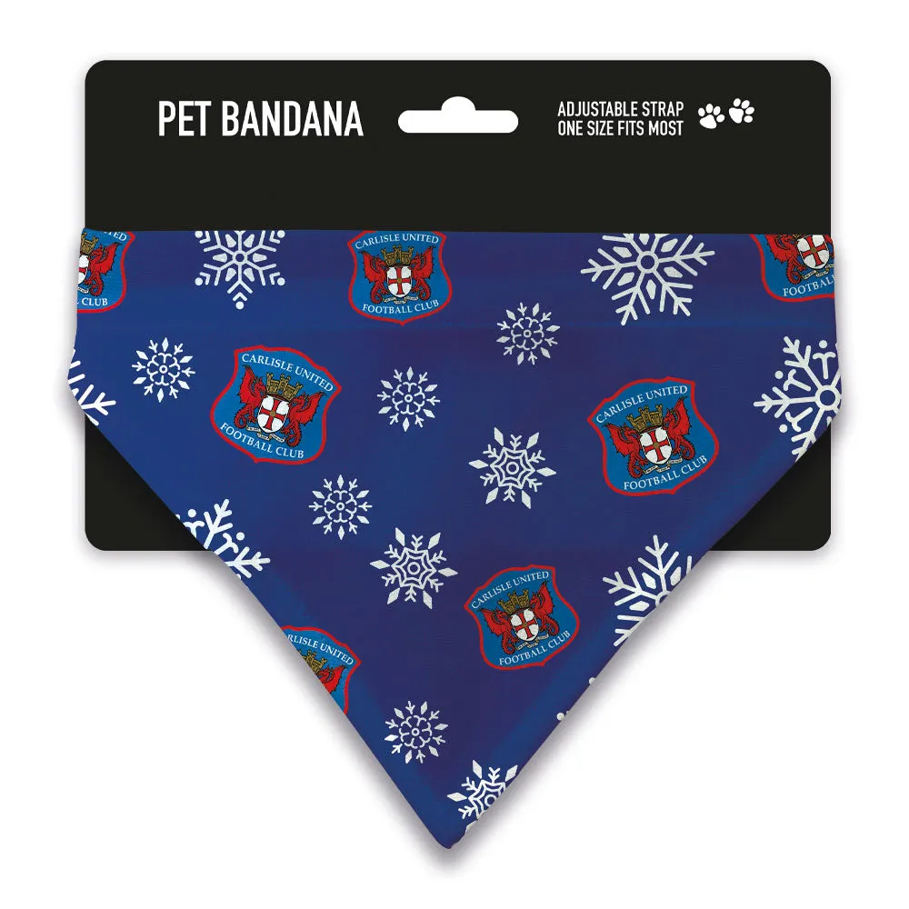Carlisle United Christmas Snow Pet Bandana
