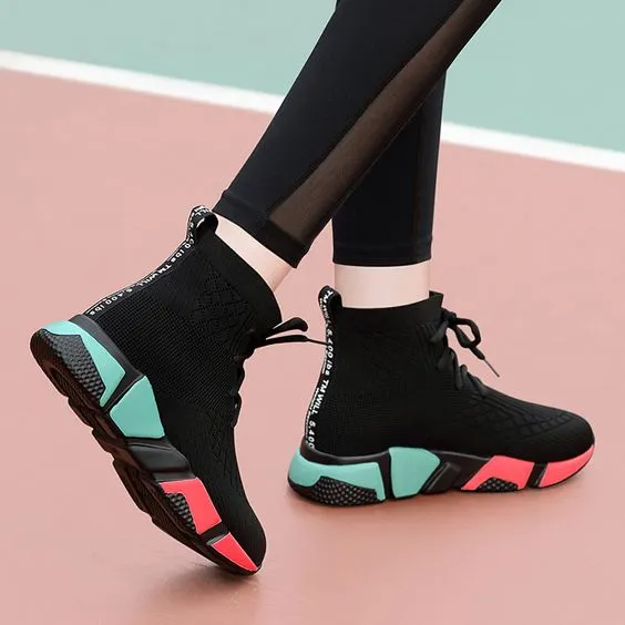Color Block High Top Casual Sneaker Shoes
