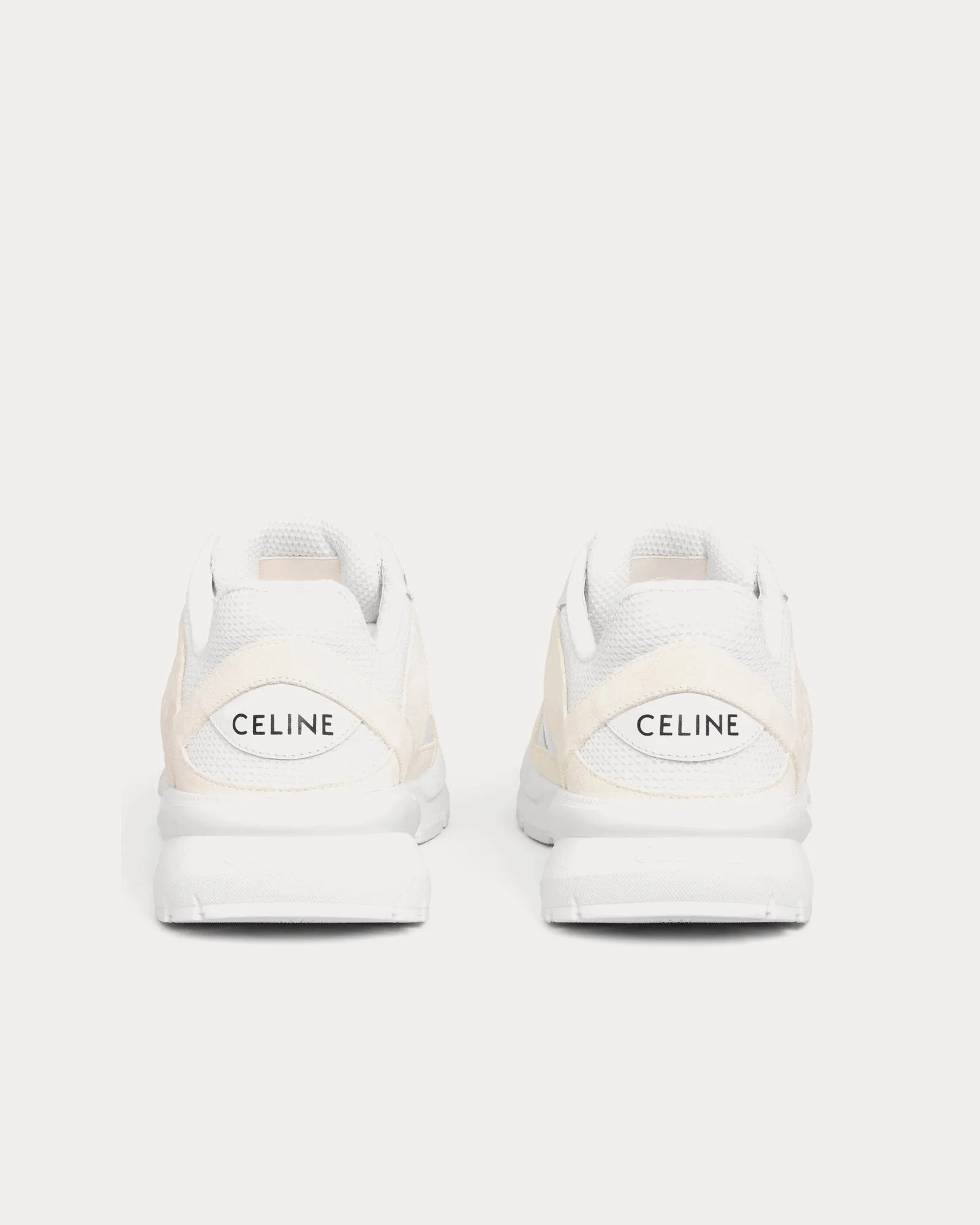 CR-03 Runner Mesh, Suede & Calfskin Optic White Low Top Sneakers