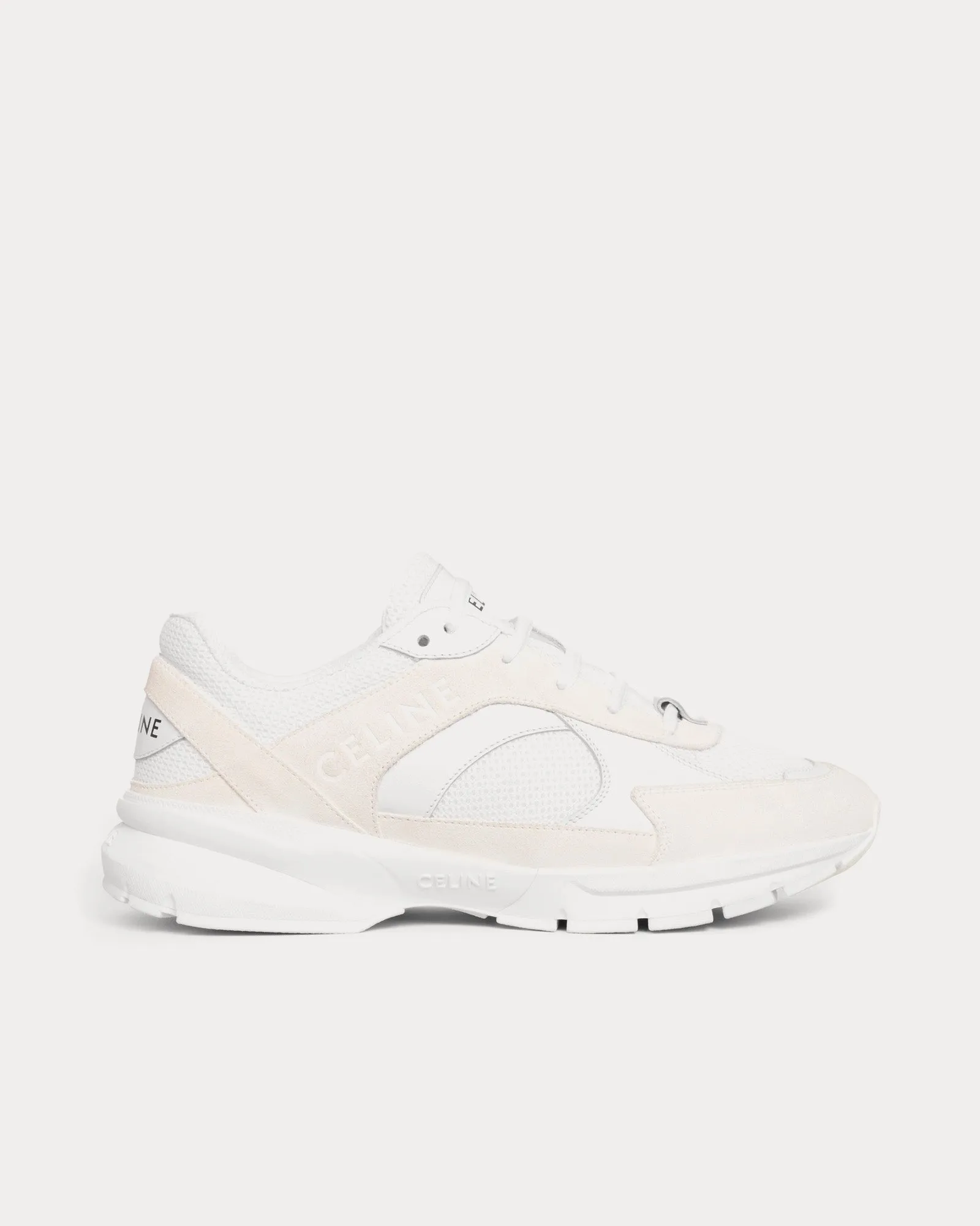 CR-03 Runner Mesh, Suede & Calfskin Optic White Low Top Sneakers