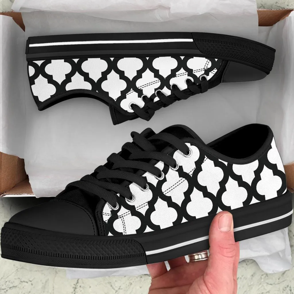 Custom Sneakers-Black and White Series 125
