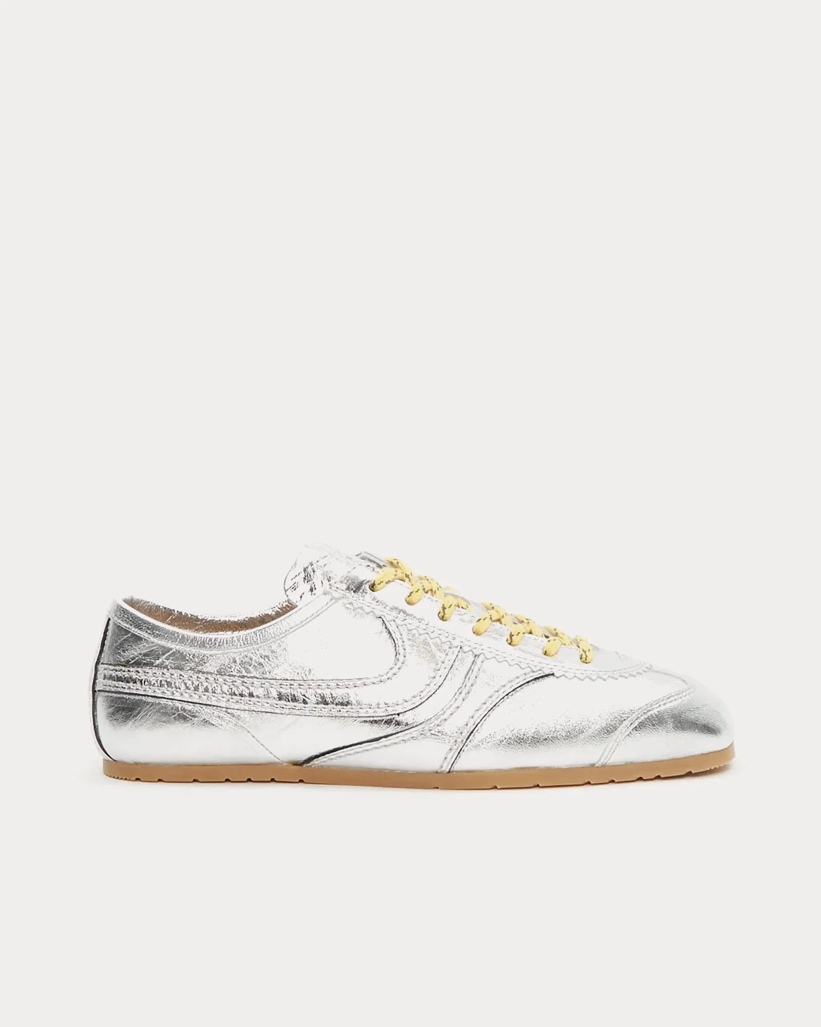 Dustin Leather Silver Low Top Sneakers