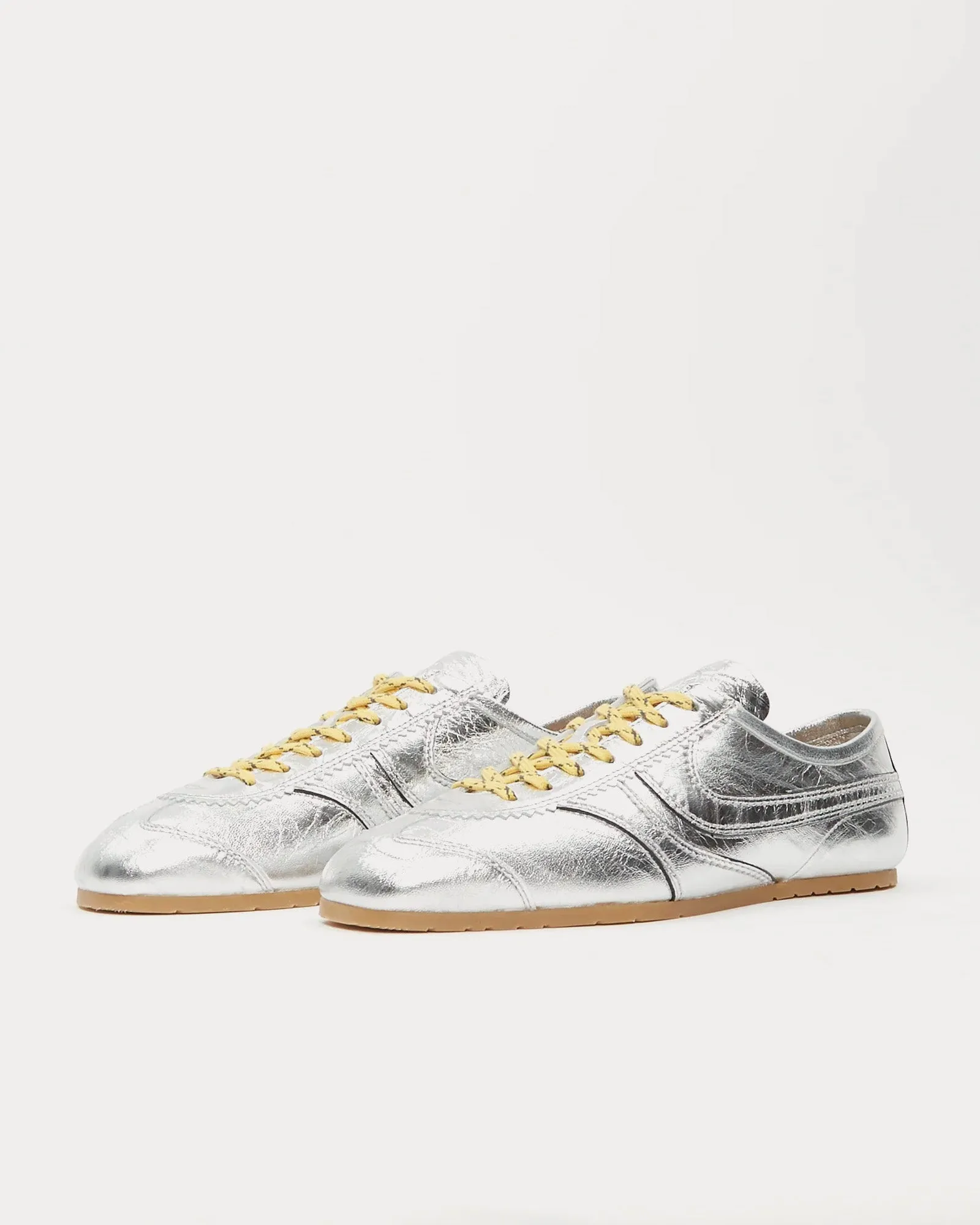 Dustin Leather Silver Low Top Sneakers