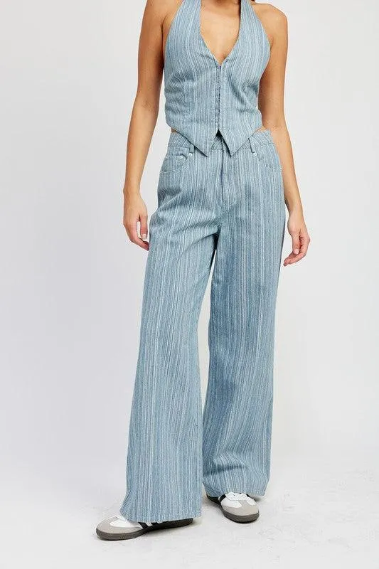 Emily Mid Rise Wide Leg Pants