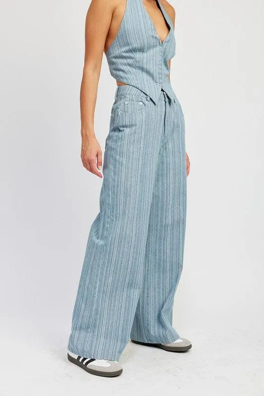 Emily Mid Rise Wide Leg Pants