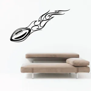 Flaming Football Decal