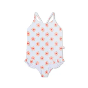 Flower Hearts Print  Girl Swimsuit