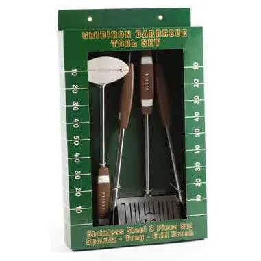 Football 3 Piece BBQ Tool Set