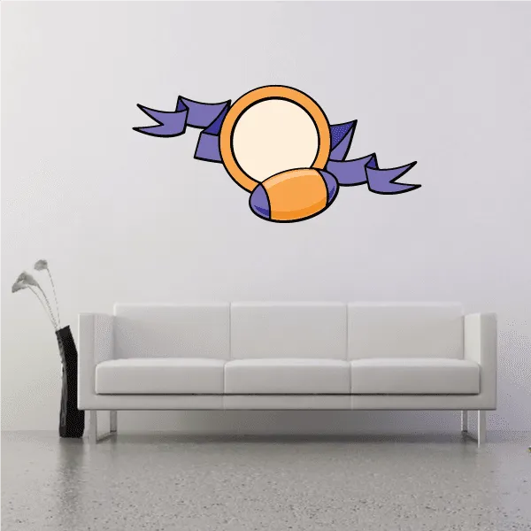 Football Crest Shield Wall Decal - Vinyl Sticker - Car Sticker - Die Cut Sticker - CDSCOLOR068