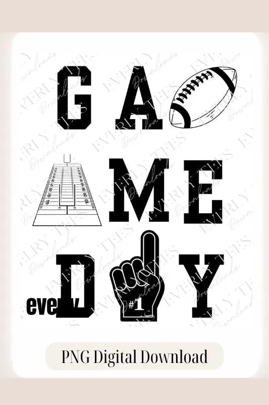 Football Game Day Design PNG Download
