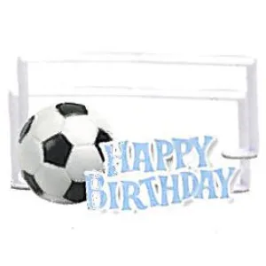 Football Happy Birthday Ball & Goalposts Cake Topper