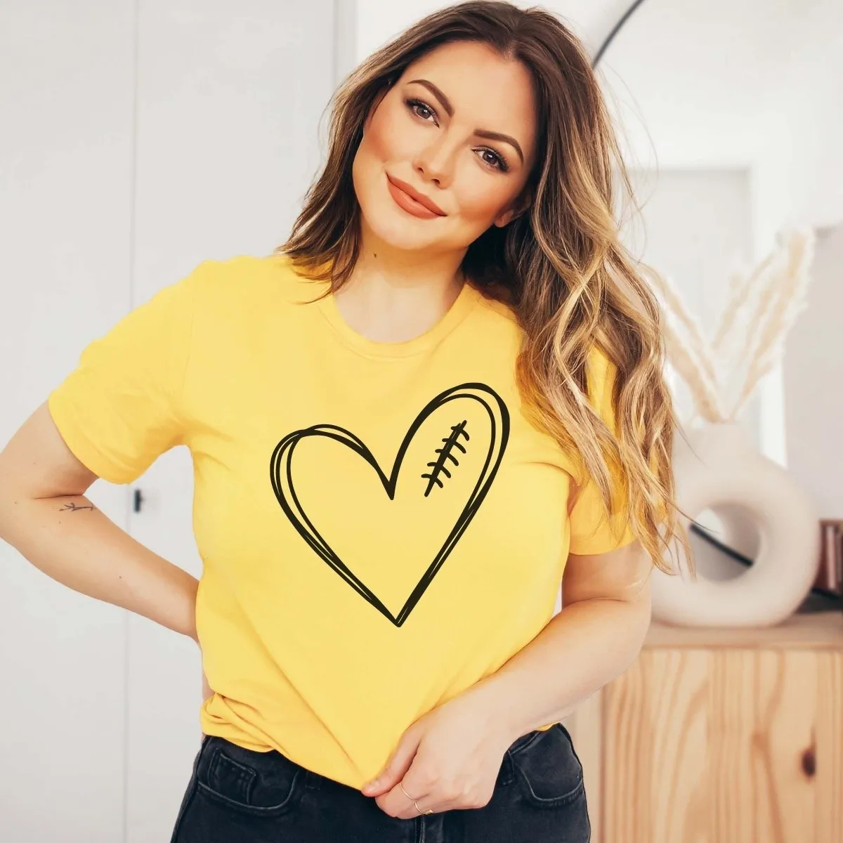 Football Heart Graphic Tee