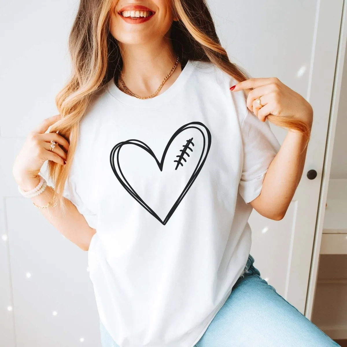 Football Heart Graphic Tee