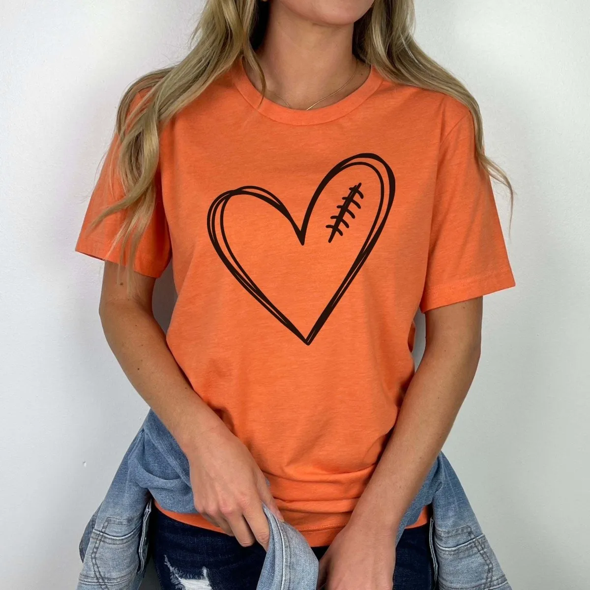 Football Heart Graphic Tee