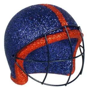 Football Helmet Ornament: Navy Blue & Red (4")