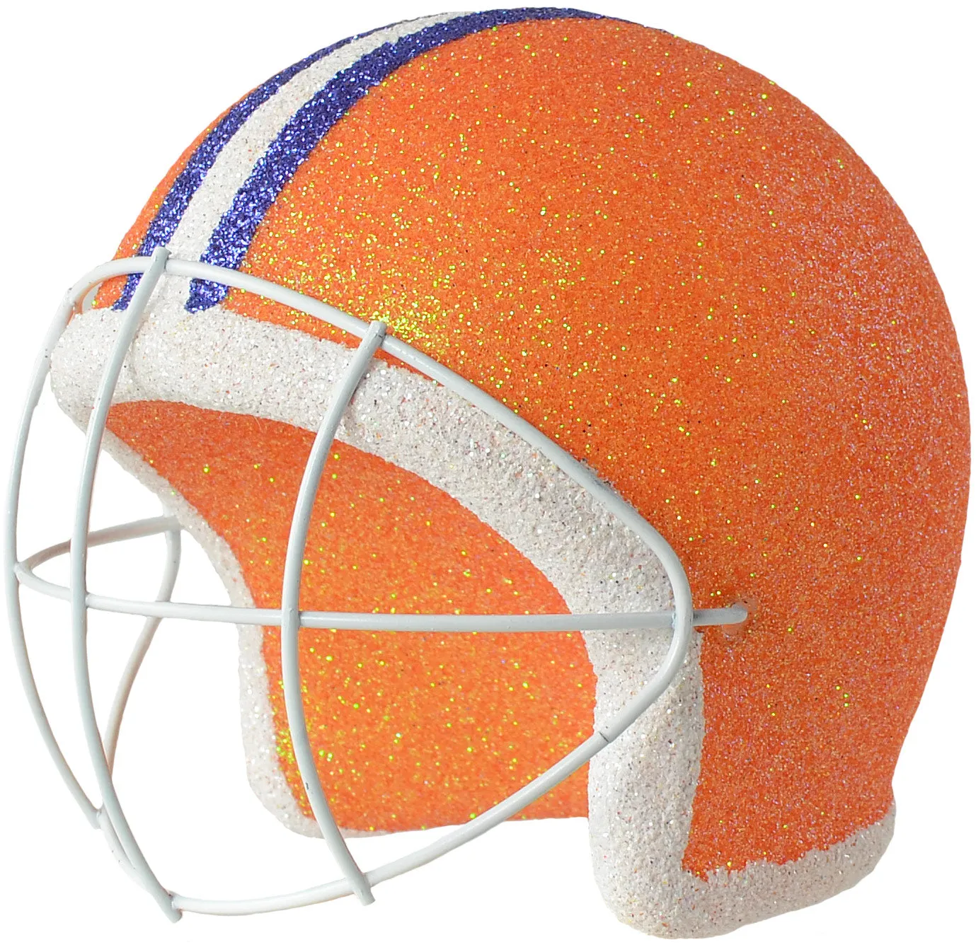 Football Helmet Ornament: Orange & Blue (4")