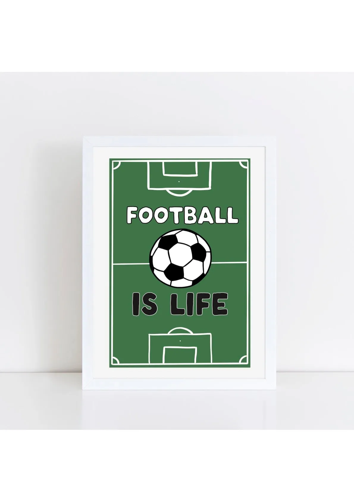 Football Pitch Print - white