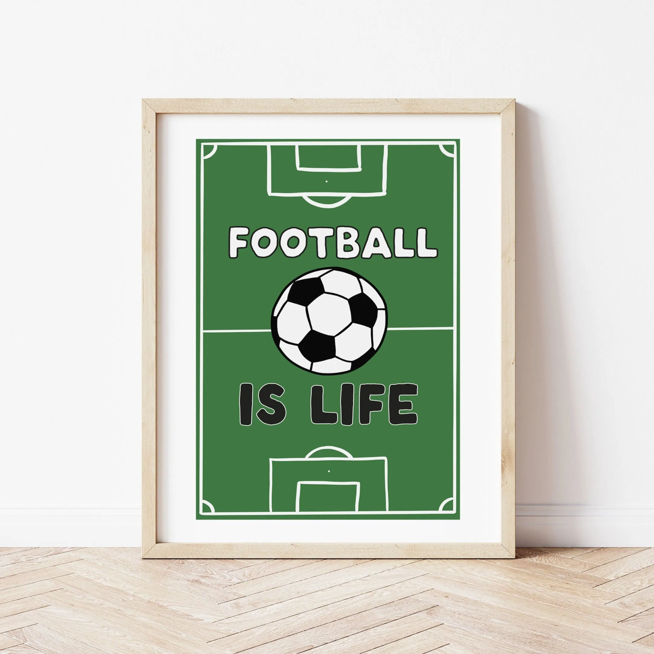 Football Pitch Print - white