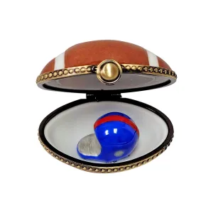 Football with Removable Football Helmet Limoges Porcelain Box