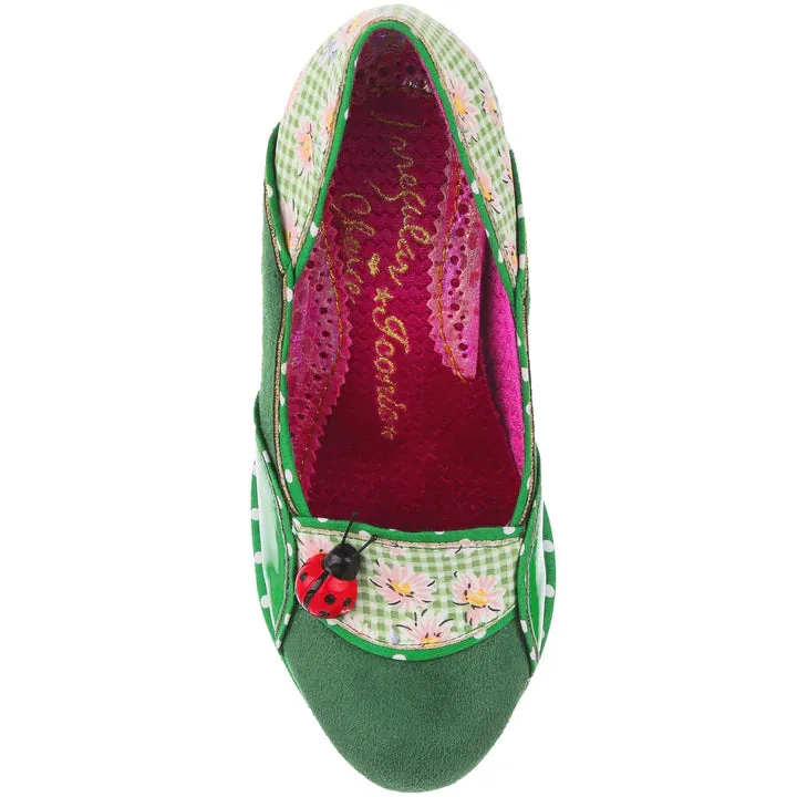 Future Lady Bug Green Floral by Irregular Choice