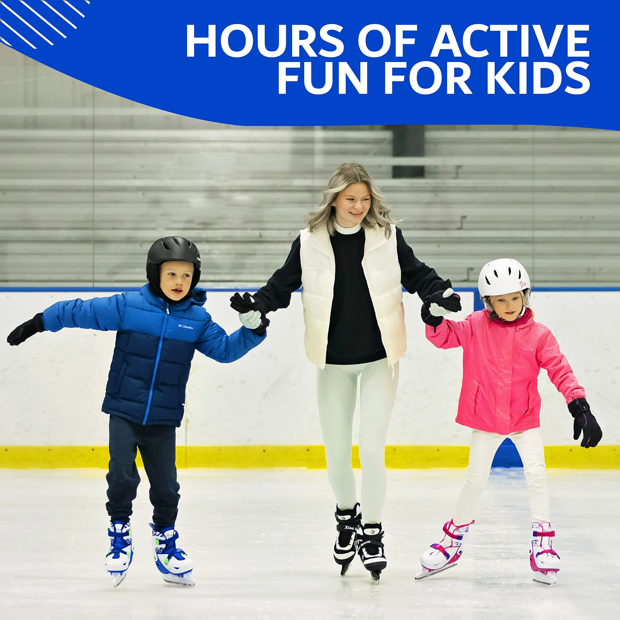 Girls Ice Skates | Adjustable | Reinforced Ankle Support
