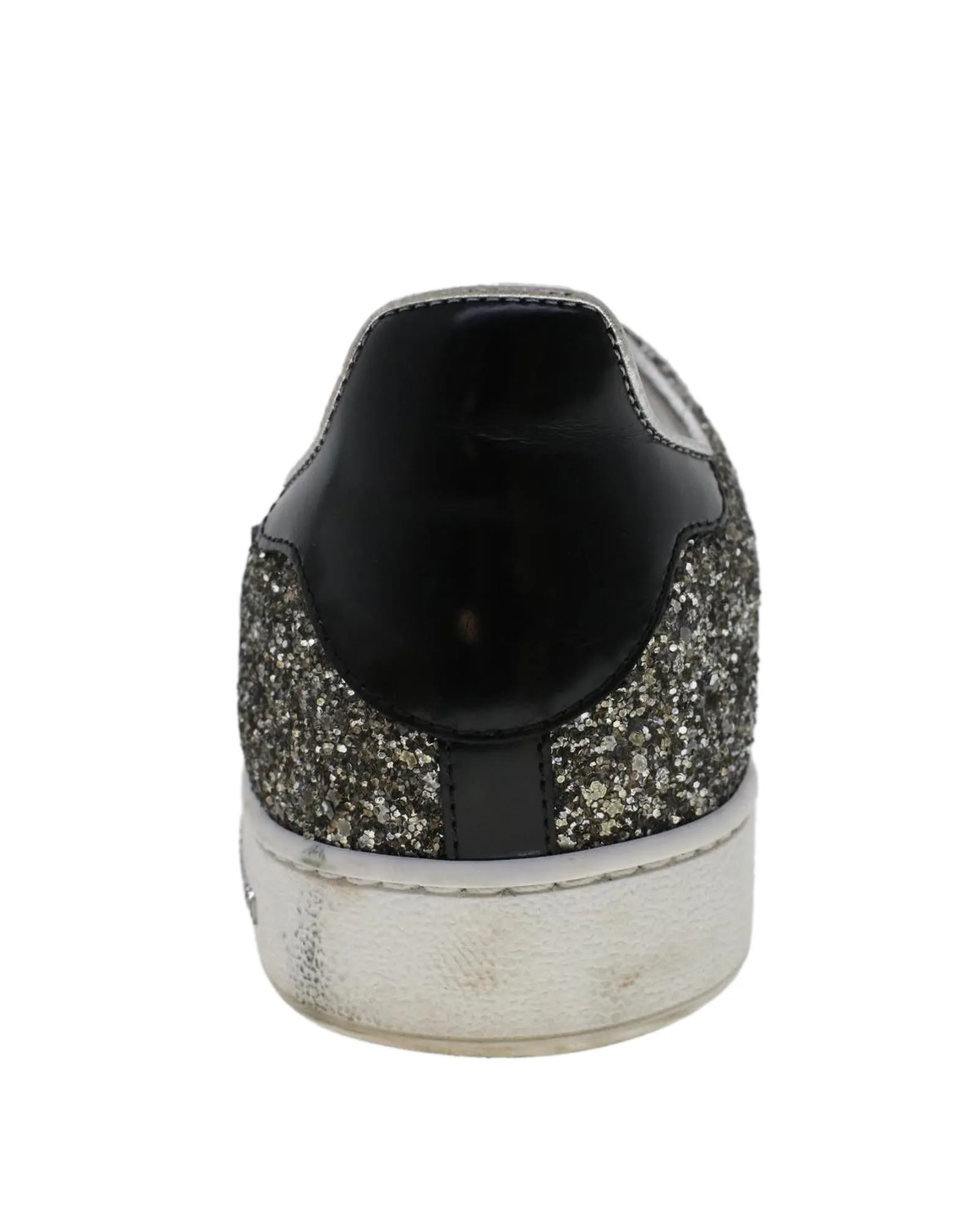Glitter Leather Low Line Sneakers