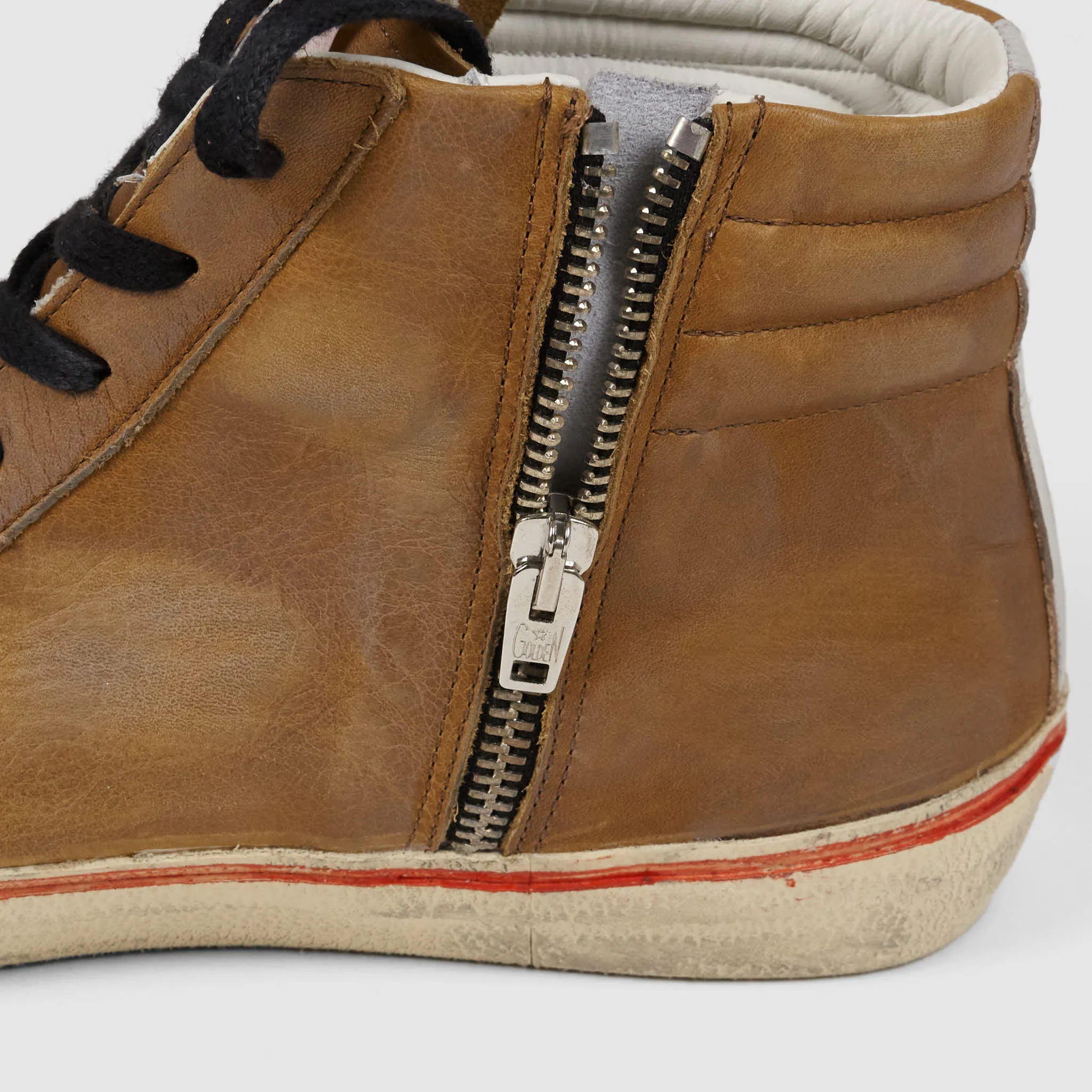 Golden Goose Brown White Ice Slide Sneakers