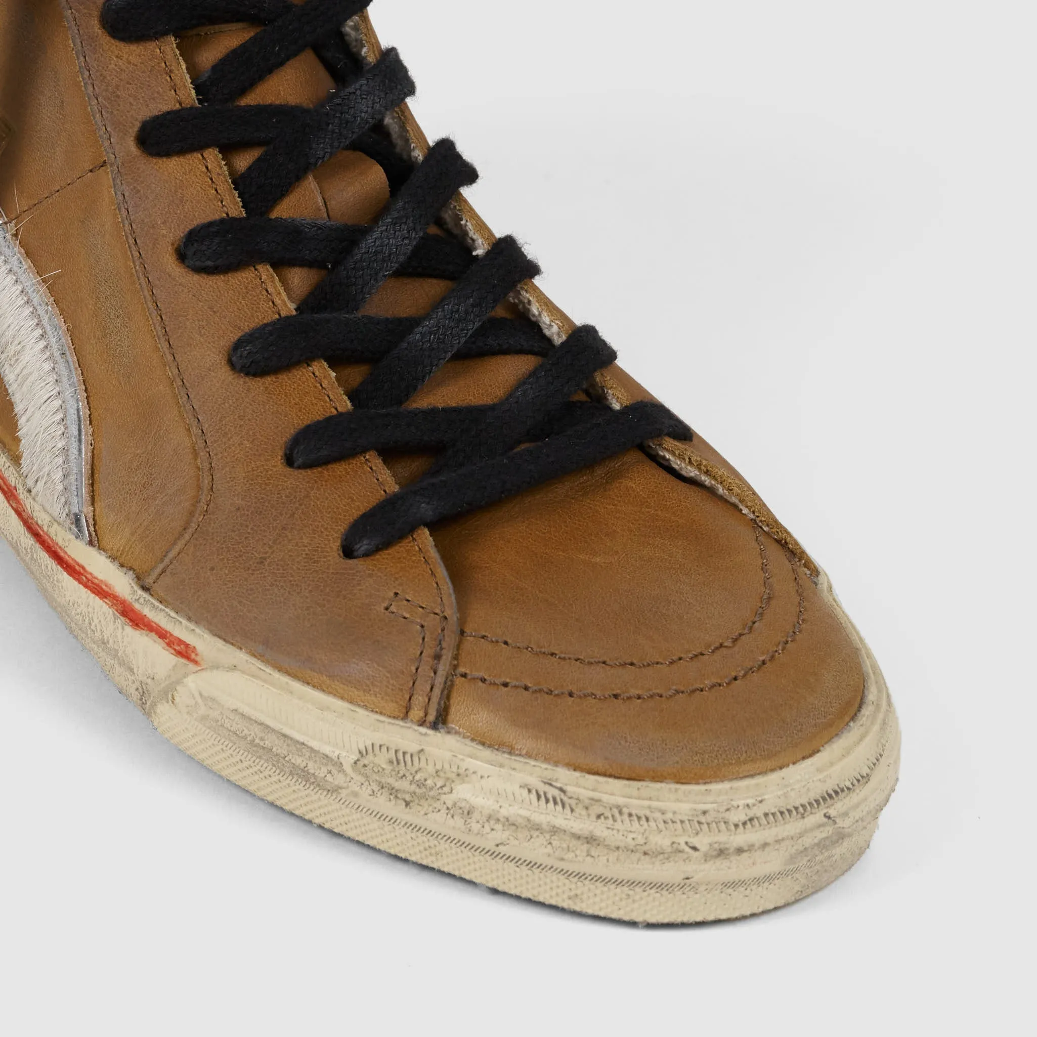 Golden Goose Brown White Ice Slide Sneakers