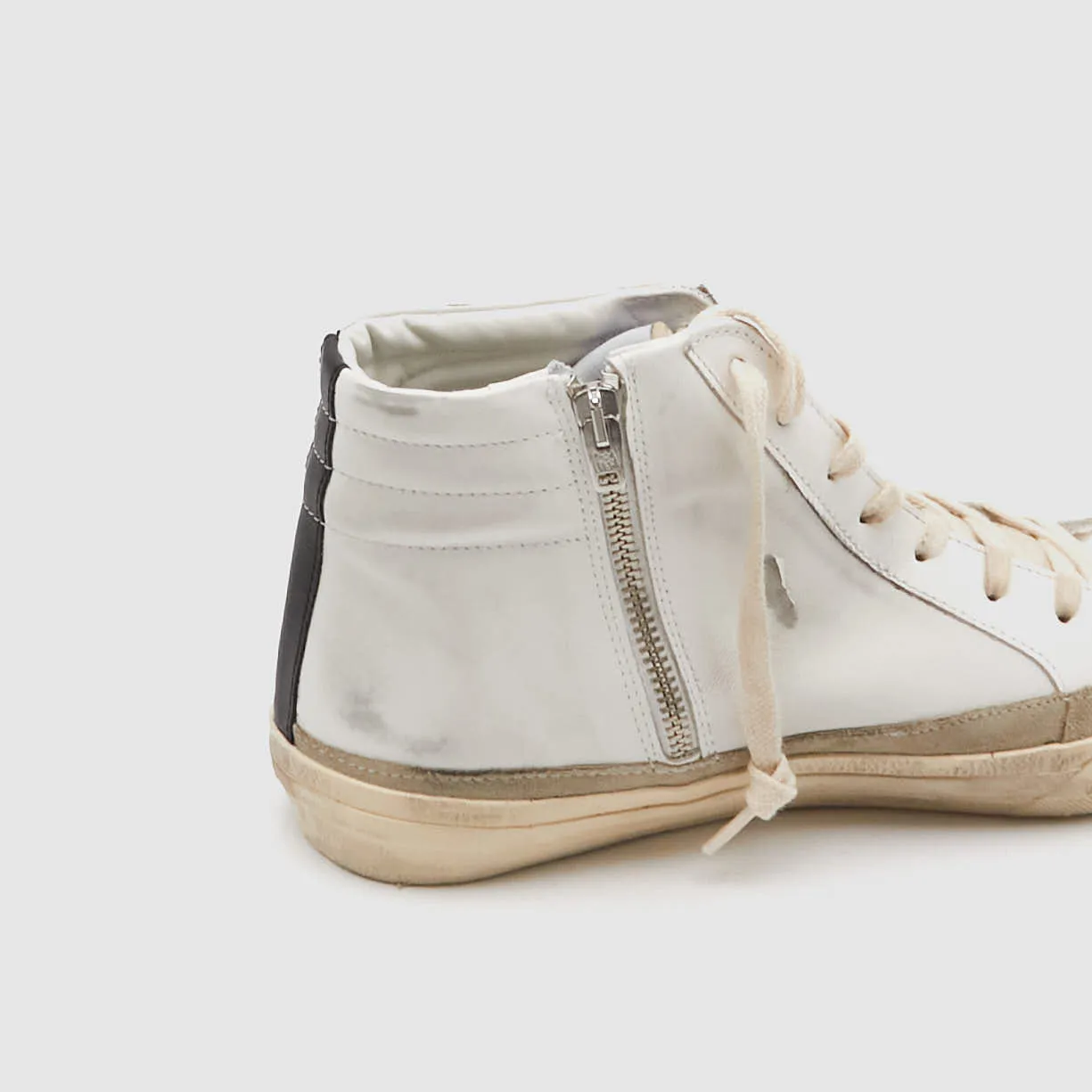 Golden Goose Silde High White Black Star Tau Sneaker