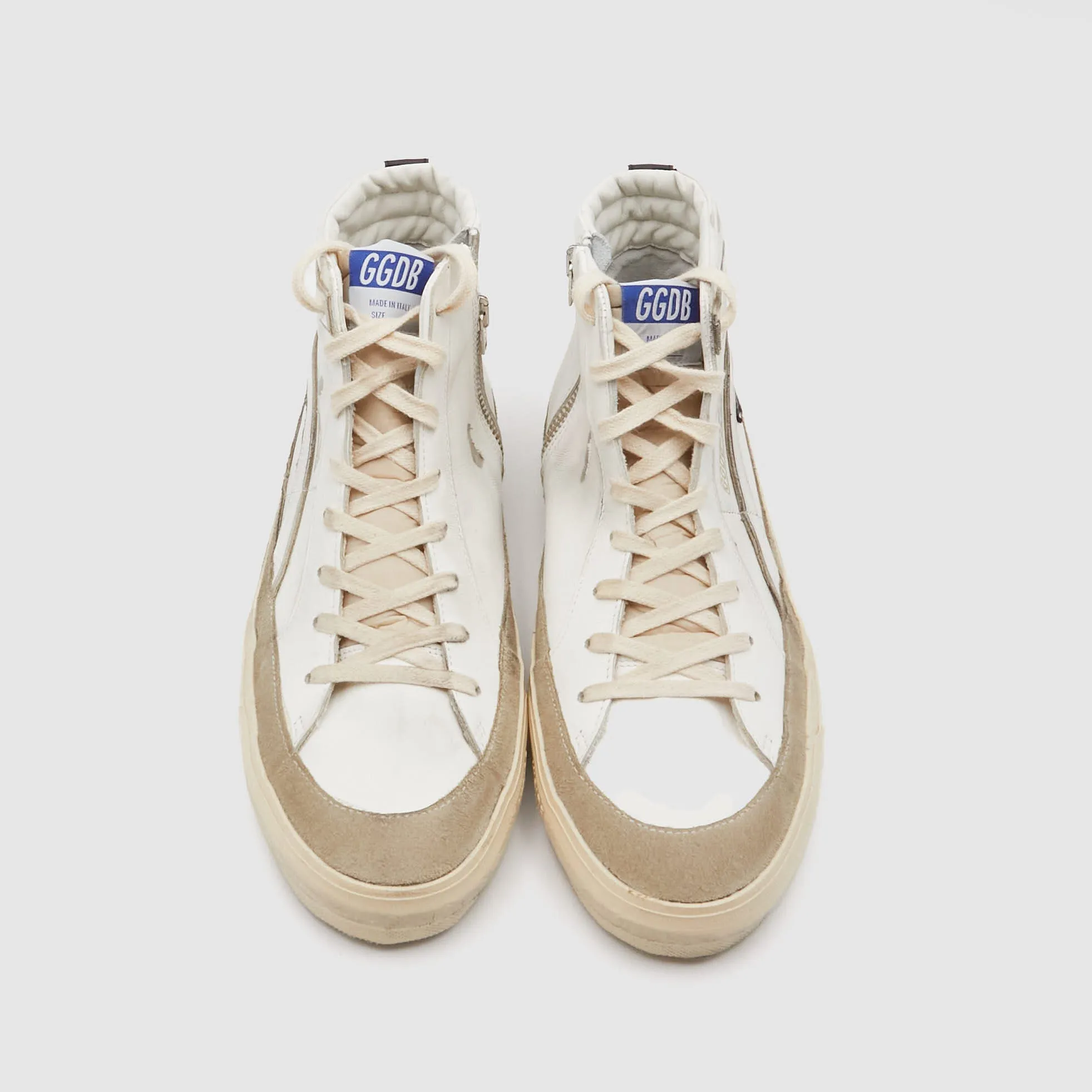 Golden Goose Silde High White Black Star Tau Sneaker