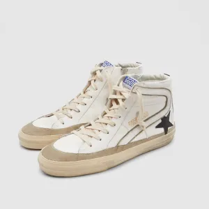 Golden Goose Silde High White Black Star Tau Sneaker